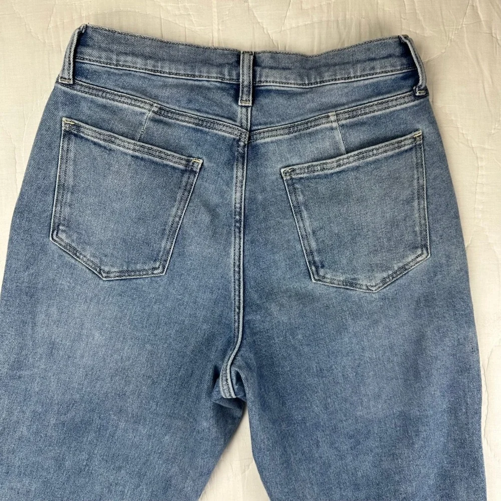 Arizona Jean Co Highest Rise Curvy Mom‎ Jeans Blue Butterfly Embroidered Size 13